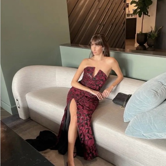 Dress The Population Fernanda Gown Strapless Maxi Sequin Embellished Size XL - Picture 3 of 12